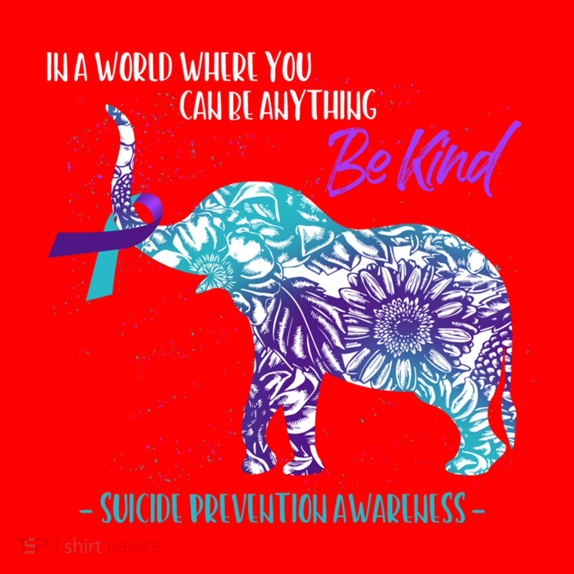 Suicide Prevention Awareness Sunflower Elephant Be Kind Gift Santa Hat