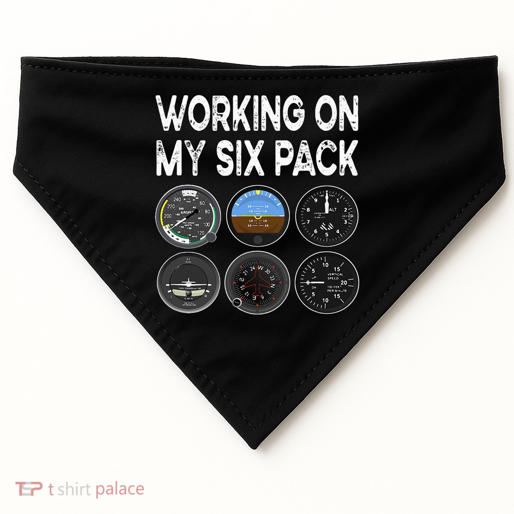 Six Pack Accessorie Pilot Aviation Flying Airplane USA-Made Doggie Bandana