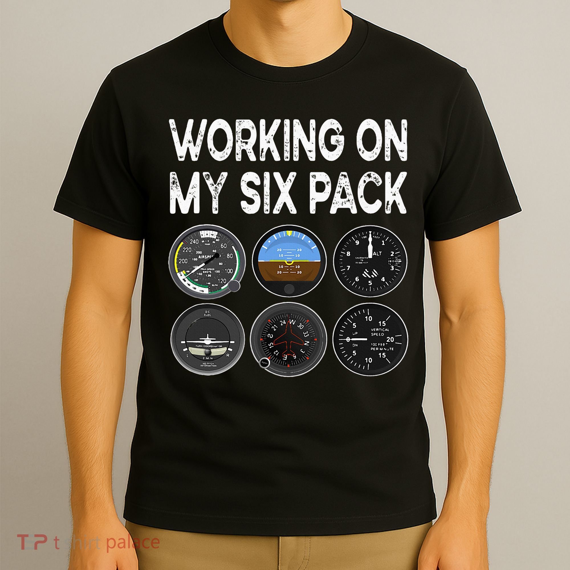 Six Pack Accessorie Pilot Aviation Flying Airplane T-Shirt