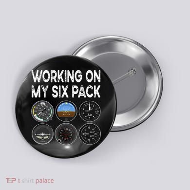 Six Pack Accessorie Pilot Aviation Flying Airplane Button