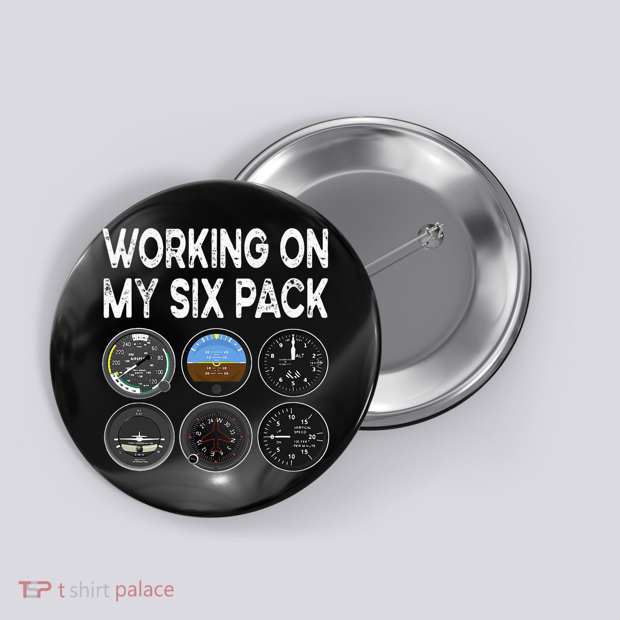 Six Pack Accessorie Pilot Aviation Flying Airplane Button