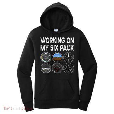 Six Pack Accessorie Pilot Aviation Flying Airplane Women's Hoodie