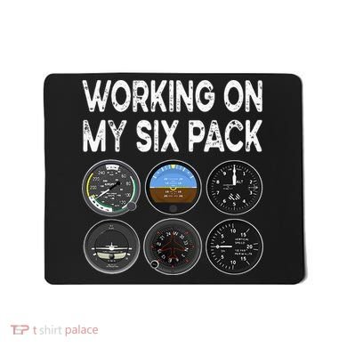 Six Pack Accessorie Pilot Aviation Flying Airplane Mousepad