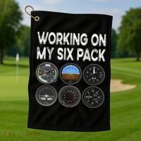 Six Pack Accessorie Pilot Aviation Flying Airplane Golf Towel thumb 1