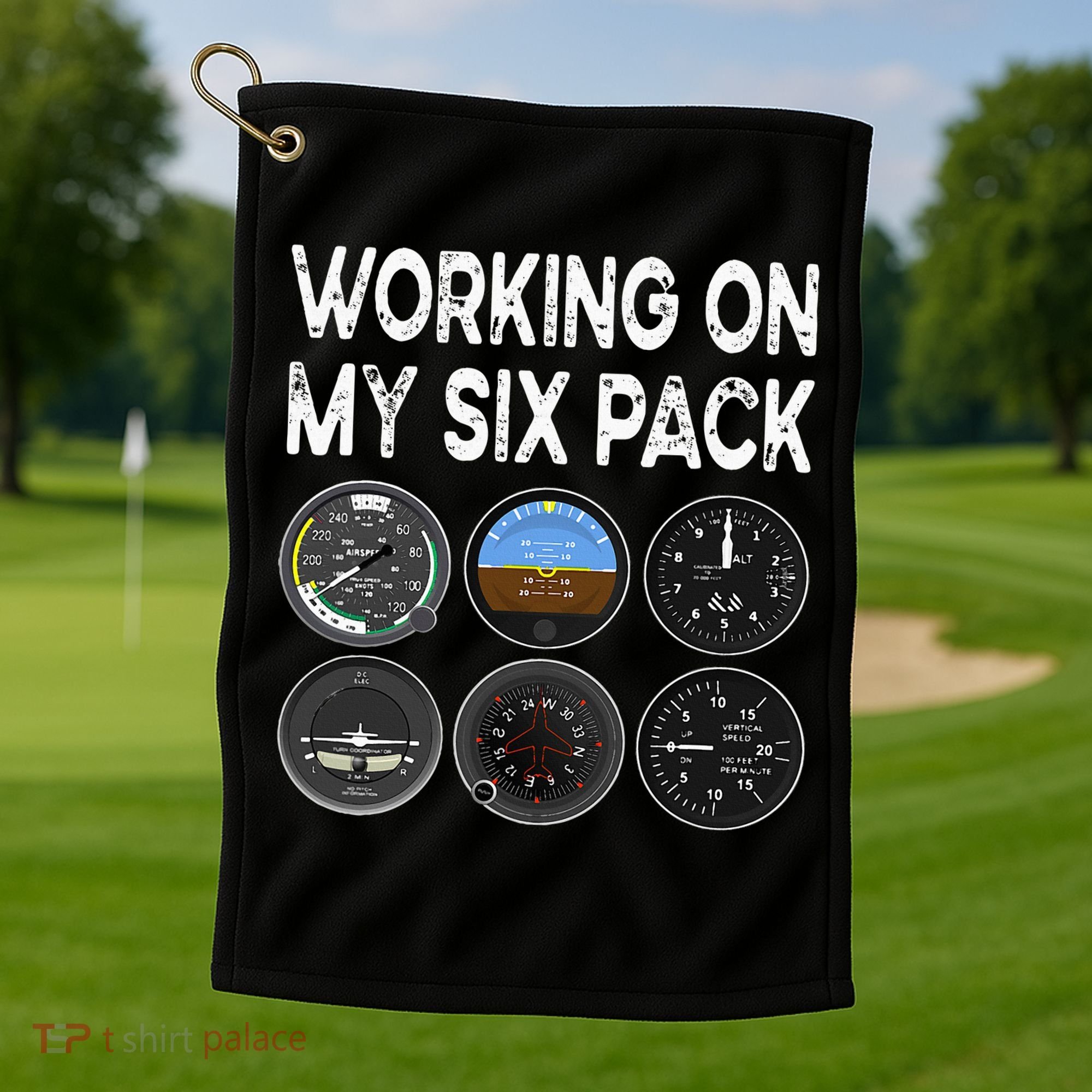 Six Pack Accessorie Pilot Aviation Flying Airplane Golf Towel