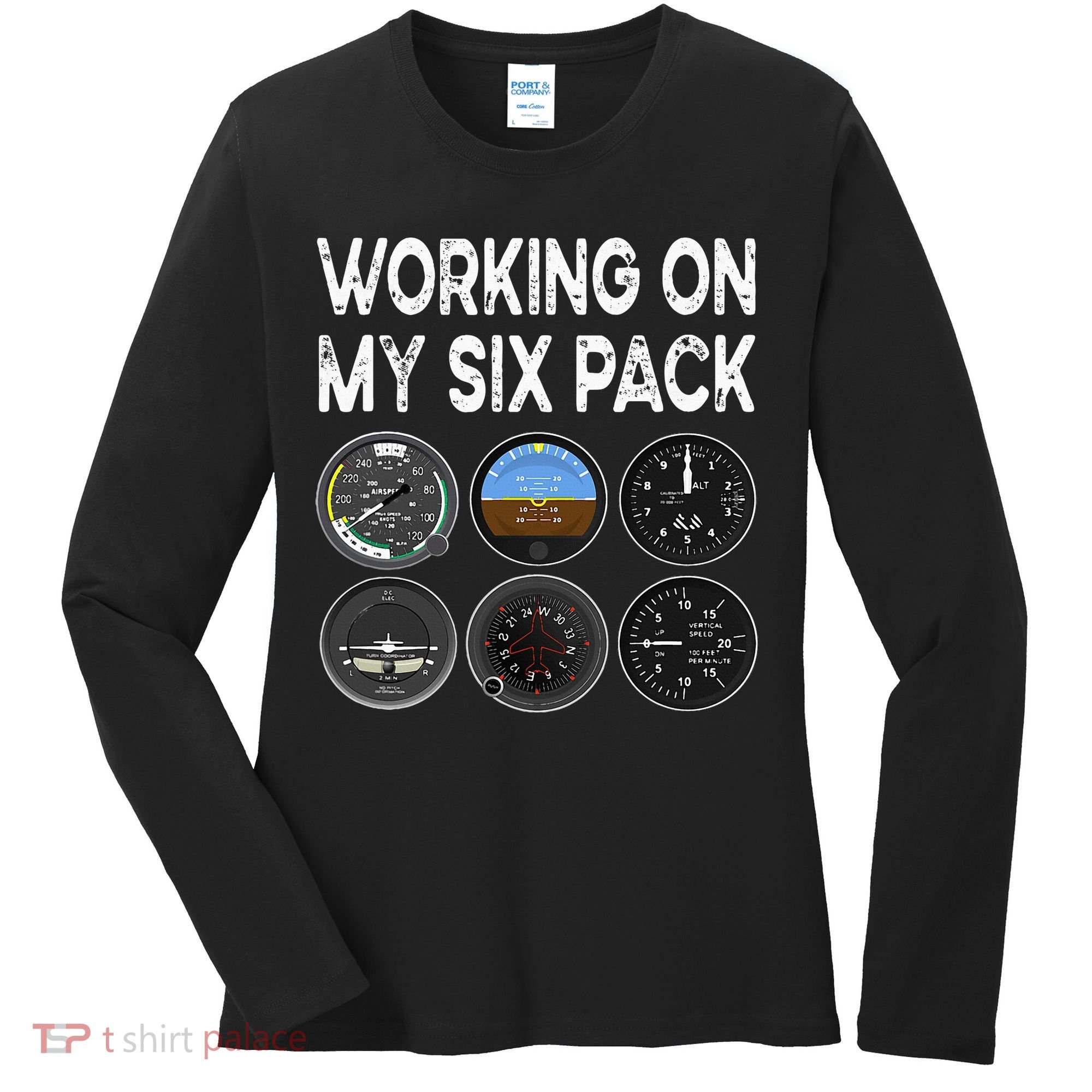 Six Pack Accessorie Pilot Aviation Flying Airplane Women's Long Sleeve Shirt