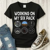 Six Pack Accessorie Pilot Aviation Flying Airplane Women's T-Shirt thumb 3