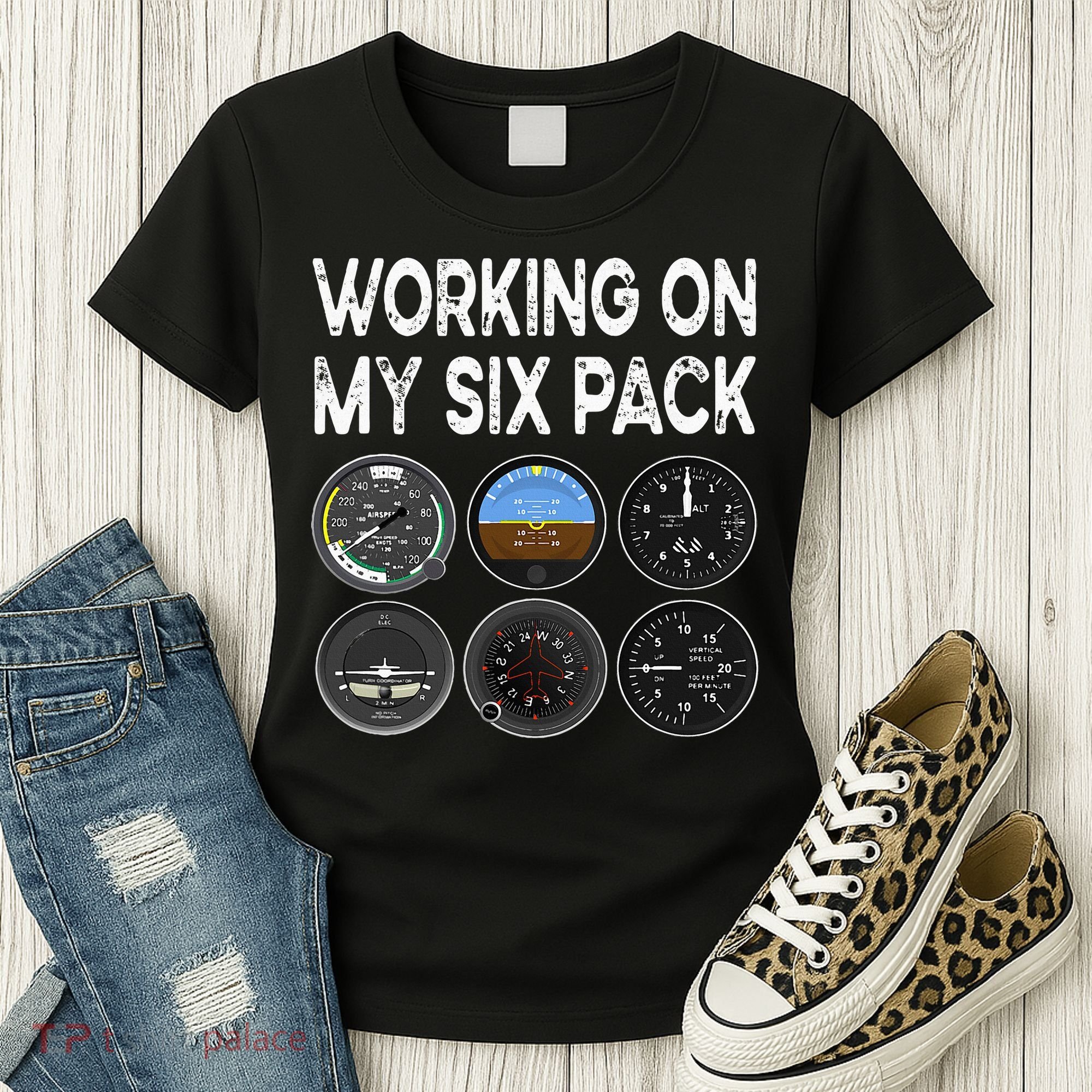 Six Pack Accessorie Pilot Aviation Flying Airplane Women's T-Shirt