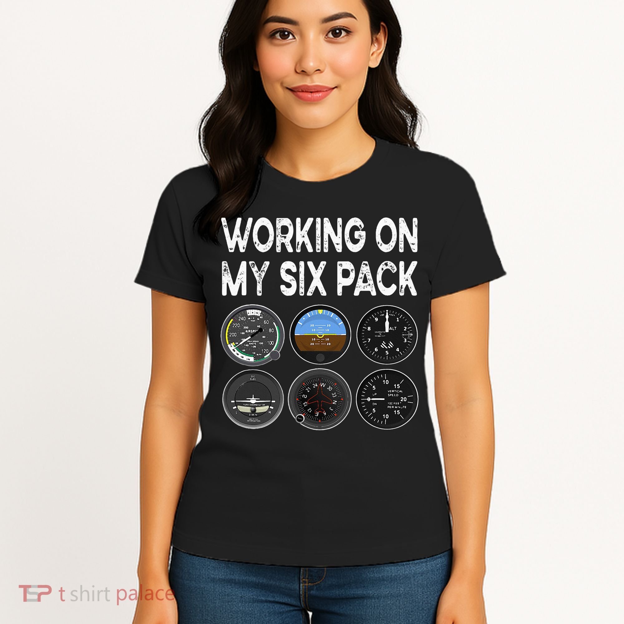 Six Pack Accessorie Pilot Aviation Flying Airplane Women's T-Shirt