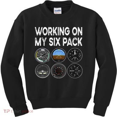 Six Pack Accessorie Pilot Aviation Flying Airplane Kids Sweatshirt