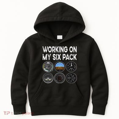 Six Pack Accessorie Pilot Aviation Flying Airplane Kids Hoodie