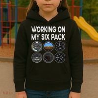 Six Pack Accessorie Pilot Aviation Flying Airplane Kids Hoodie thumb 3