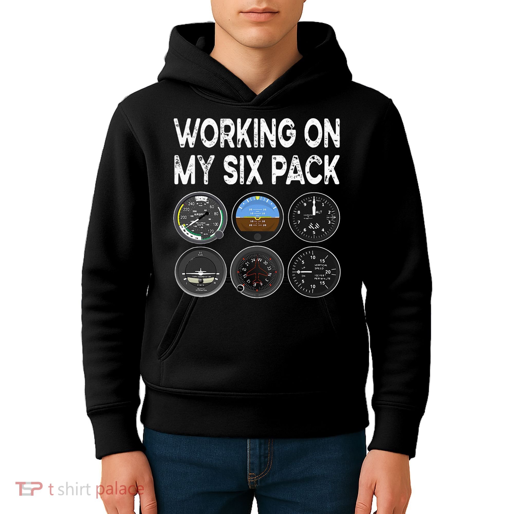 Six Pack Accessorie Pilot Aviation Flying Airplane Kids Hoodie