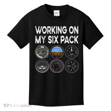 Six Pack Accessorie Pilot Aviation Flying Airplane Kids T-Shirt