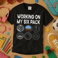 Six Pack Accessorie Pilot Aviation Flying Airplane Kids T-Shirt thumb 3