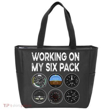 Six Pack Accessorie Pilot Aviation Flying Airplane Tote Bag