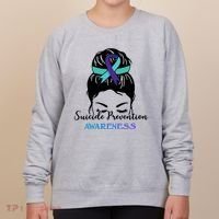 Suicide Prevention Awareness Hair Bun Ribbon Women's Sweatshirt thumb 0