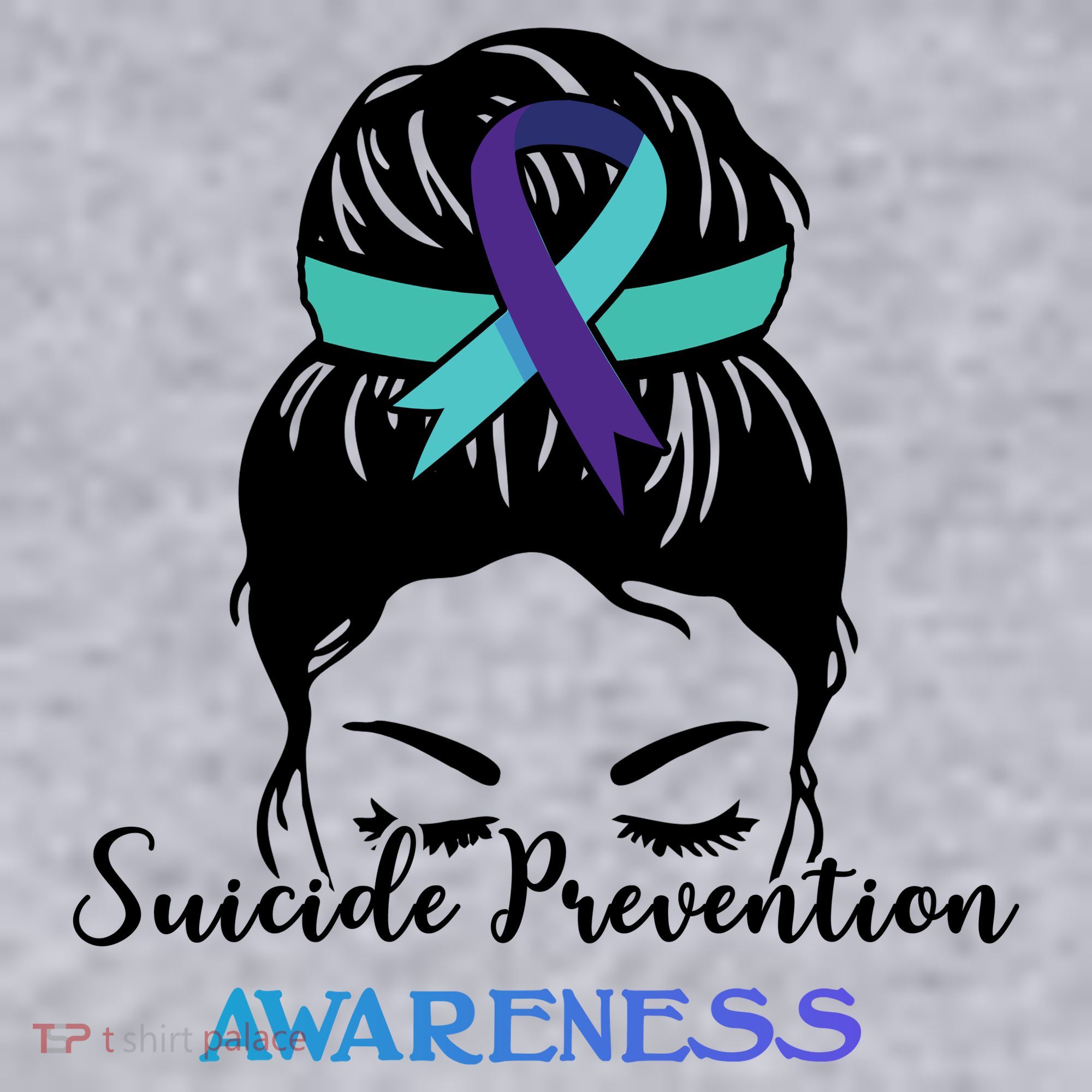Suicide Prevention Awareness Hair Bun Ribbon Women's Sweatshirt
