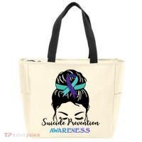 Suicide Prevention Awareness Hair Bun Ribbon Tote Bag thumb 0