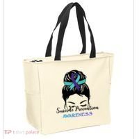 Suicide Prevention Awareness Hair Bun Ribbon Tote Bag thumb 2