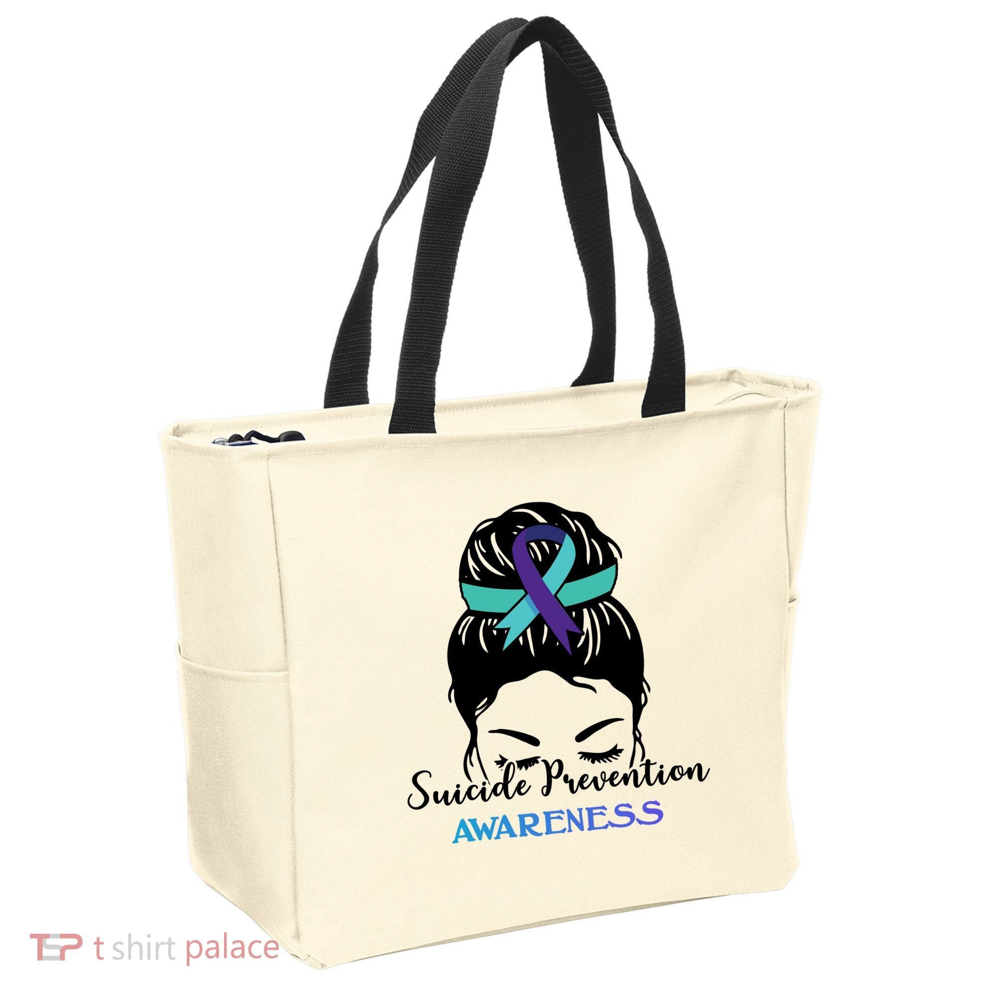 Suicide Prevention Awareness Hair Bun Ribbon Tote Bag