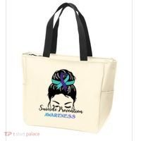 Suicide Prevention Awareness Hair Bun Ribbon Tote Bag thumb 3