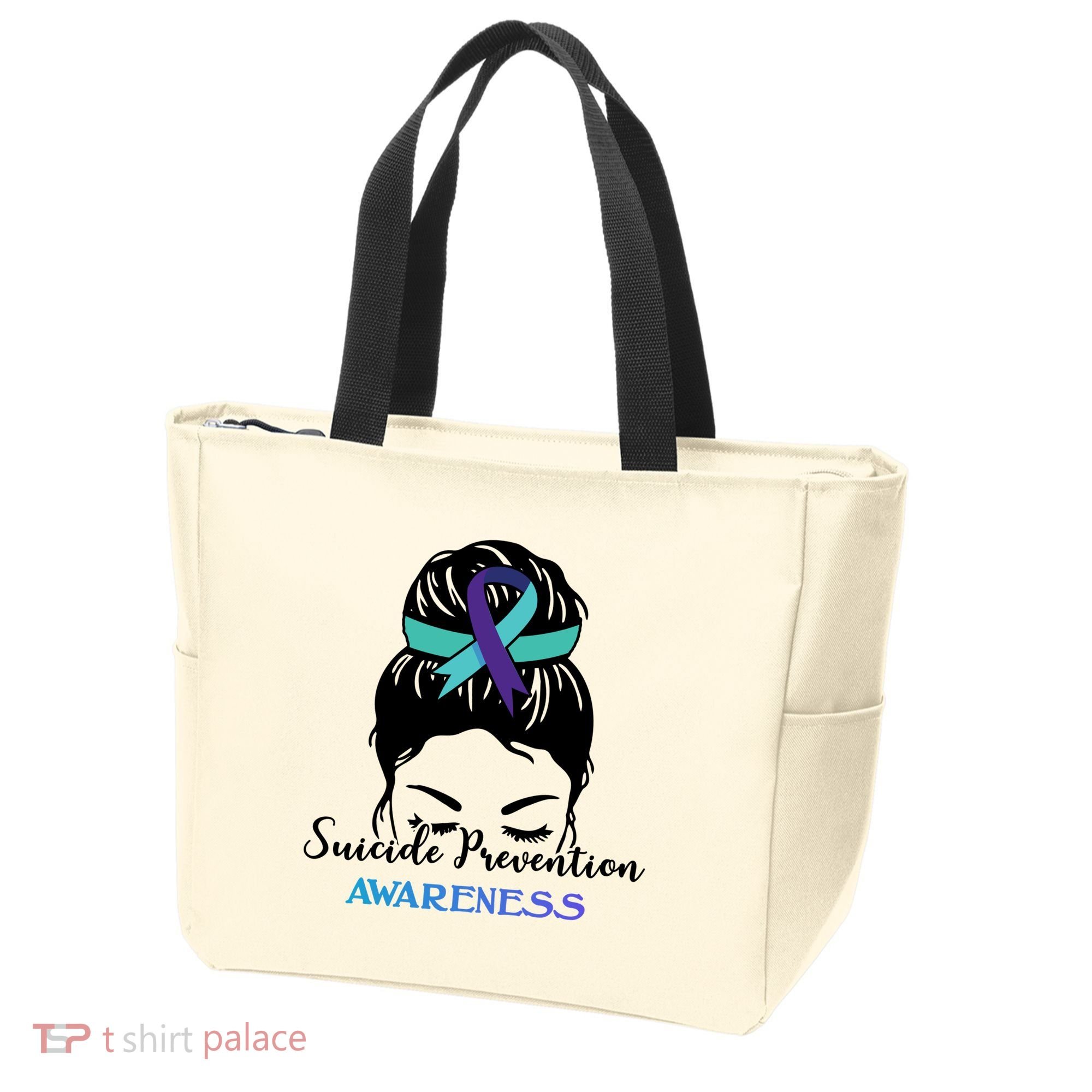 Suicide Prevention Awareness Hair Bun Ribbon Tote Bag