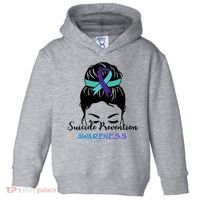 Suicide Prevention Awareness Hair Bun Ribbon Toddler Hoodie thumb 0