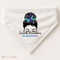 Suicide Prevention Awareness Hair Bun Ribbon USA-Made Doggie Bandana thumb 0