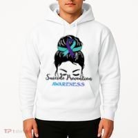 Suicide Prevention Awareness Hair Bun Ribbon Hoodie thumb 2