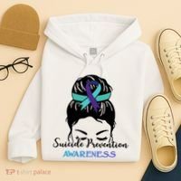Suicide Prevention Awareness Hair Bun Ribbon Hoodie thumb 4