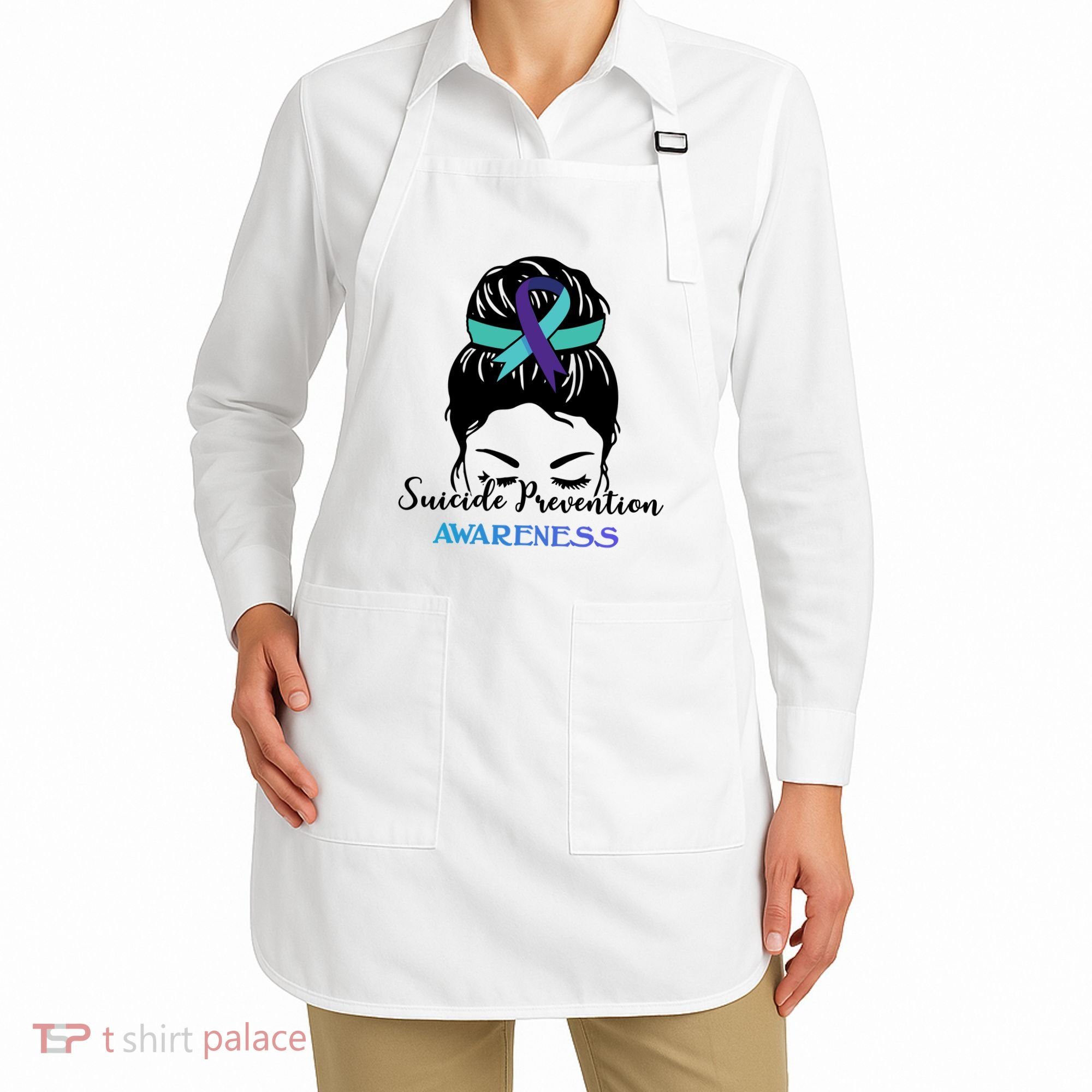 Suicide Prevention Awareness Hair Bun Ribbon Apron