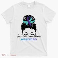 Suicide Prevention Awareness Hair Bun Ribbon T-Shirt thumb 0
