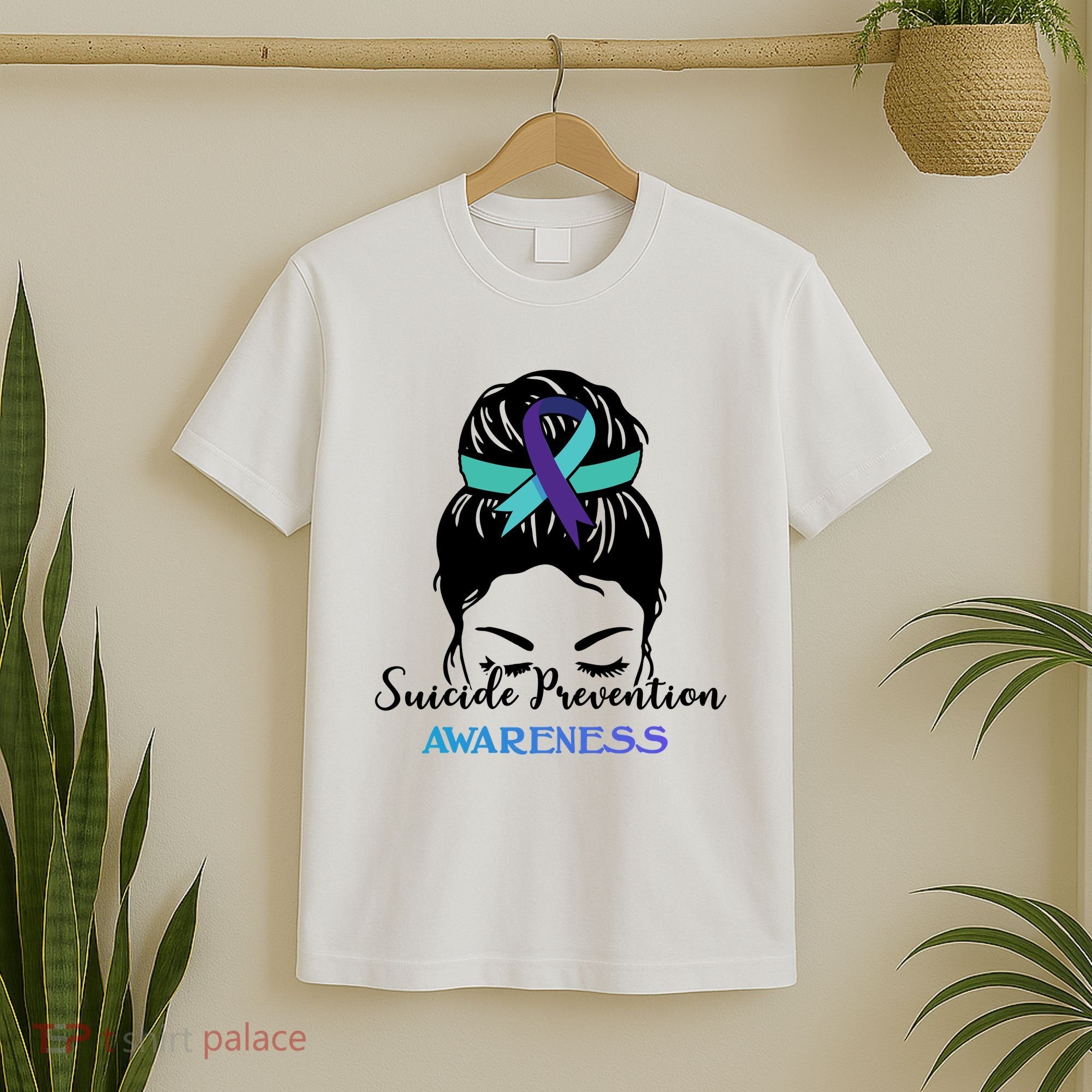 Suicide Prevention Awareness Hair Bun Ribbon T-Shirt