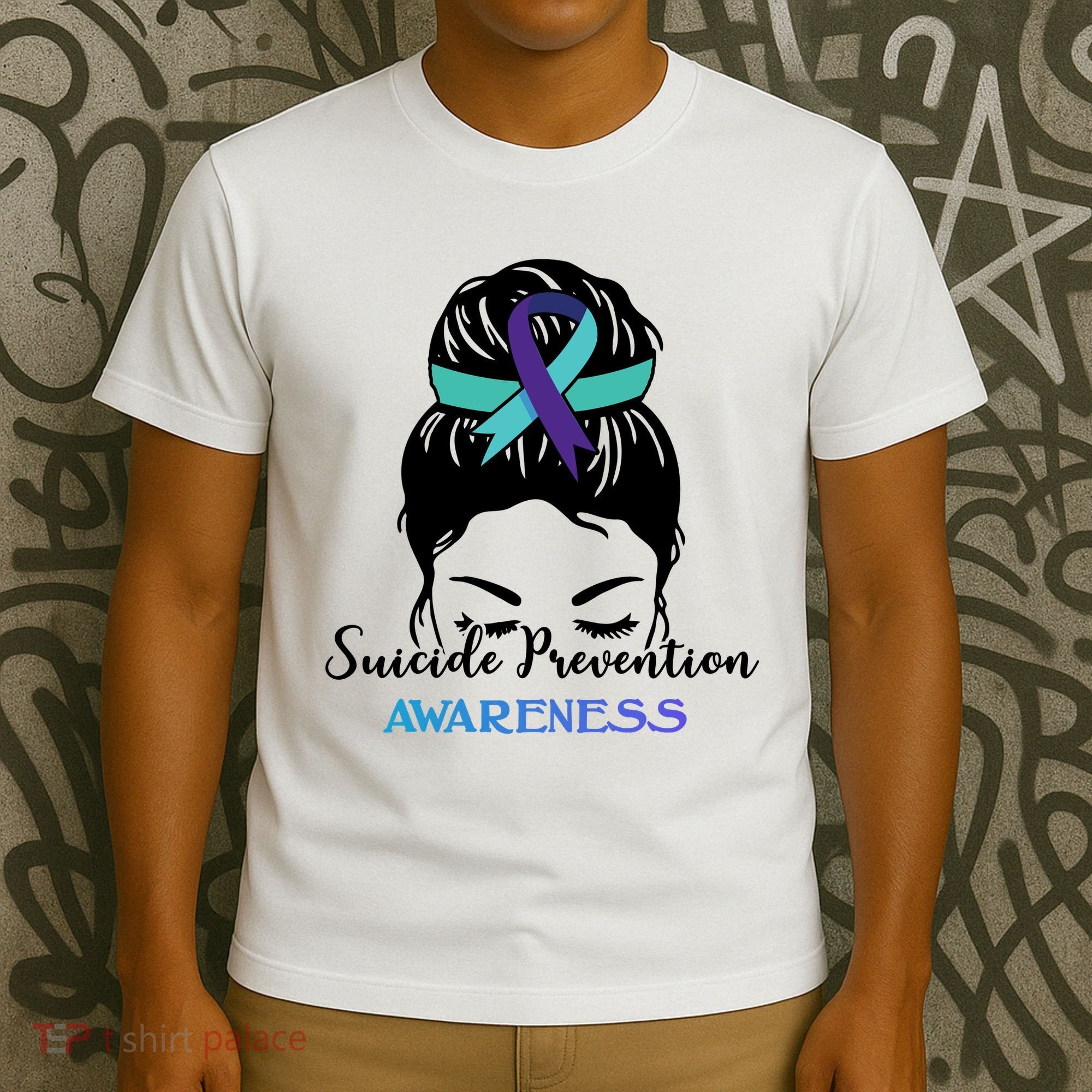 Suicide Prevention Awareness Hair Bun Ribbon T-Shirt