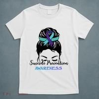 Suicide Prevention Awareness Hair Bun Ribbon T-Shirt thumb 5