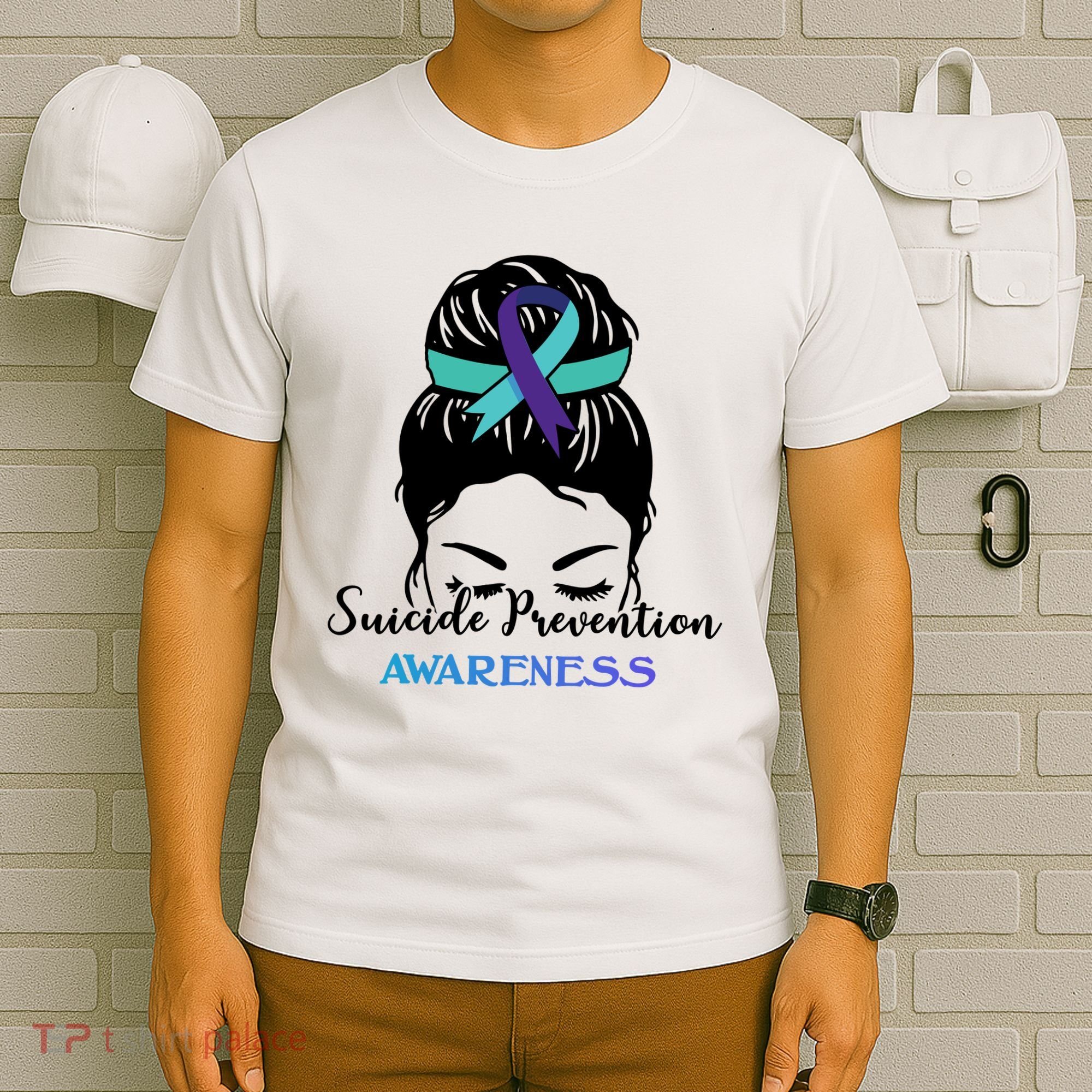 Suicide Prevention Awareness Hair Bun Ribbon T-Shirt