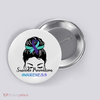 Suicide Prevention Awareness Hair Bun Ribbon Button