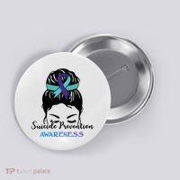 Suicide Prevention Awareness Hair Bun Ribbon Button thumb 0