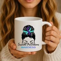 Suicide Prevention Awareness Hair Bun Ribbon Coffee Mug thumb 3