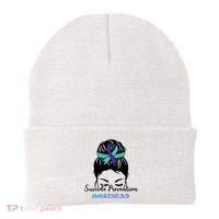 Suicide Prevention Awareness Hair Bun Ribbon Beanie thumb 0