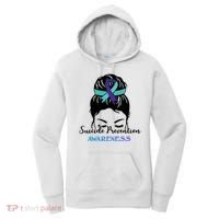 Suicide Prevention Awareness Hair Bun Ribbon Women's Hoodie thumb 0