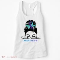 Suicide Prevention Awareness Hair Bun Ribbon Women's Tank Top thumb 0