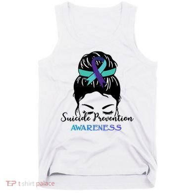 Suicide Prevention Awareness Hair Bun Ribbon Tank Top