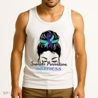 Suicide Prevention Awareness Hair Bun Ribbon Tank Top thumb 3
