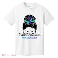 Suicide Prevention Awareness Hair Bun Ribbon Kids T-Shirt thumb 0