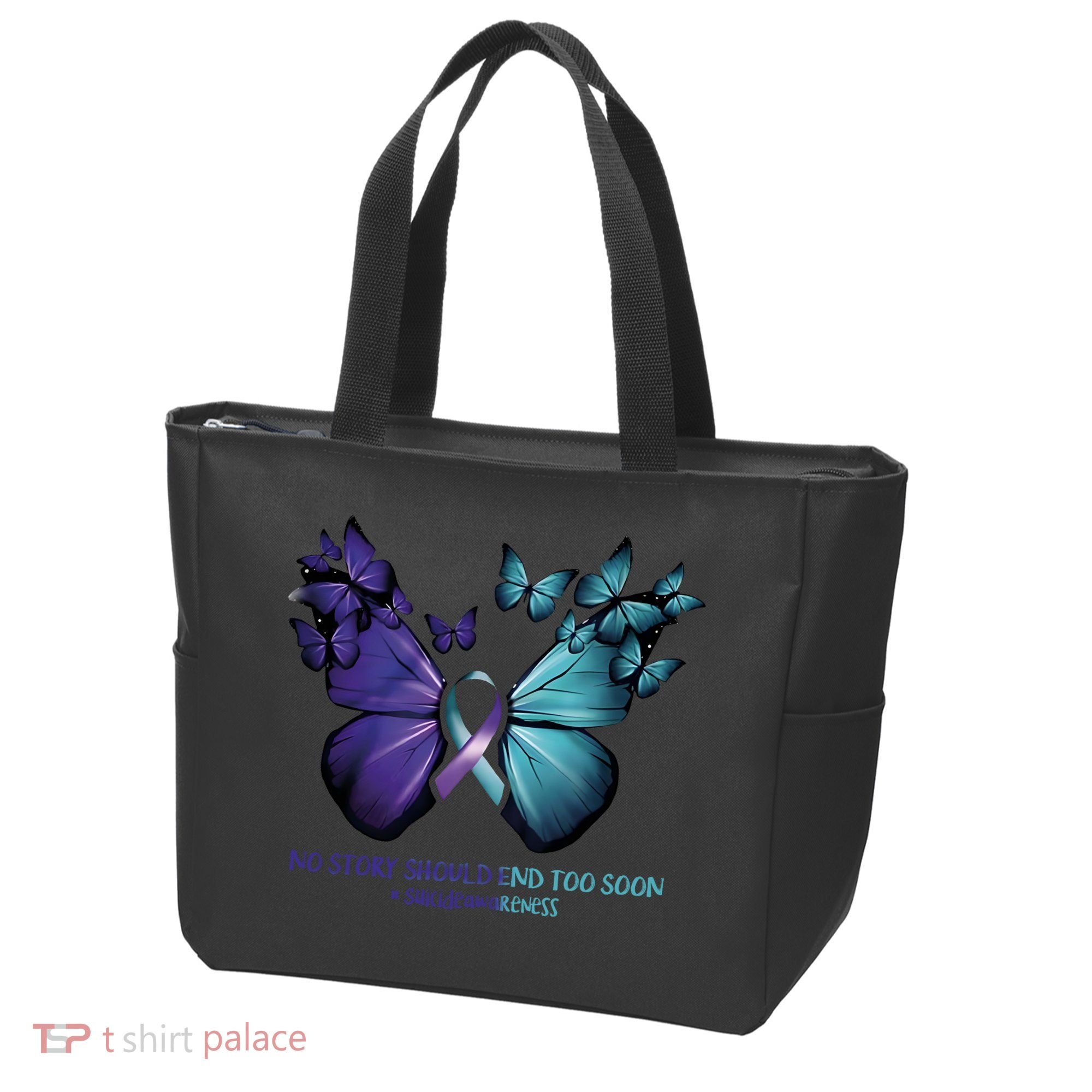 Suicide Prevention Awareness Butterfly No Story Should End Too Soon Tote Bag