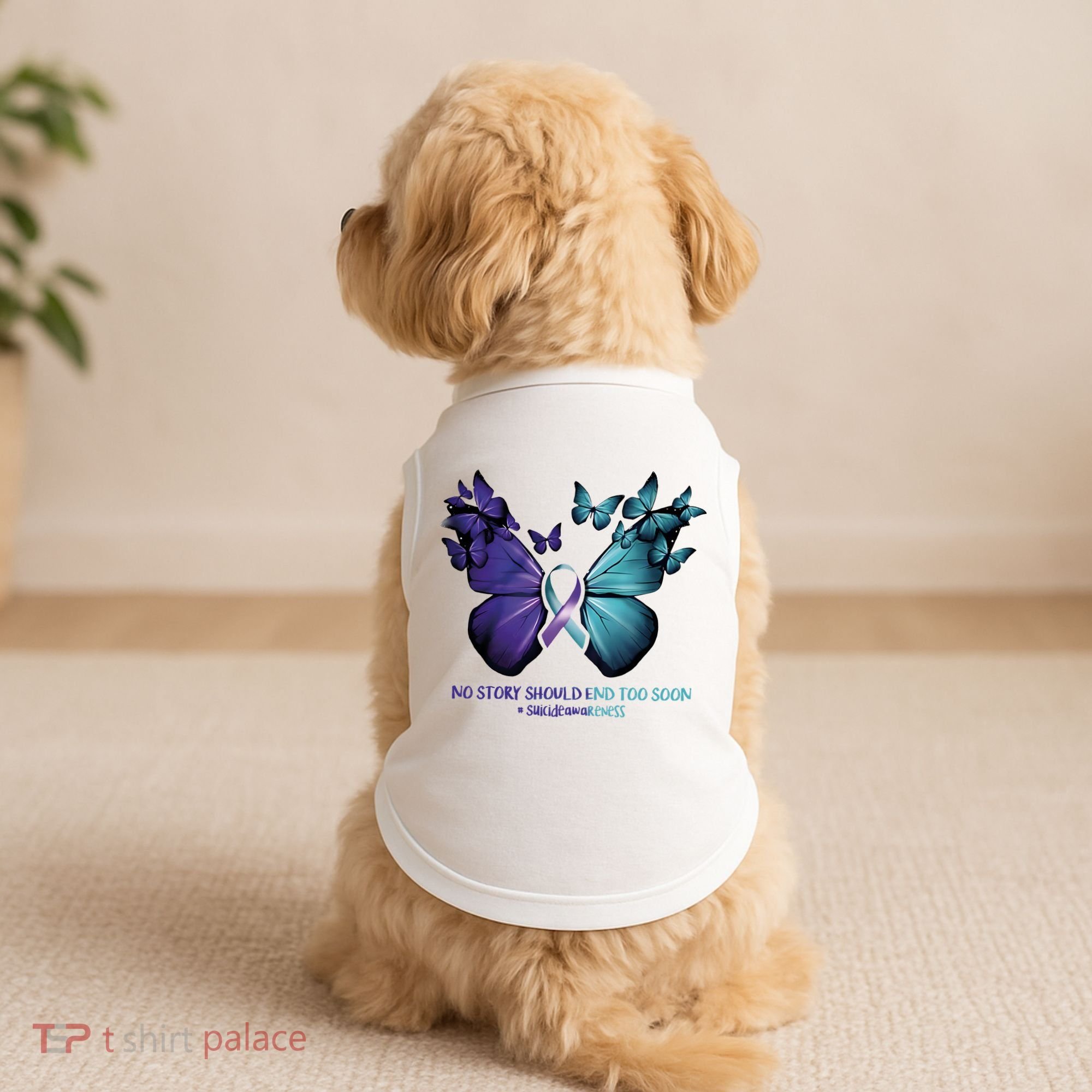 Suicide Prevention Awareness Butterfly No Story Should End Too Soon Doggie Tank