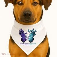 Suicide Prevention Awareness Butterfly No Story Should End Too Soon USA-Made Doggie Bandana thumb 1