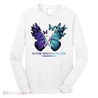 Suicide Prevention Awareness Butterfly No Story Should End Too Soon Long Sleeve Shirt thumb 0